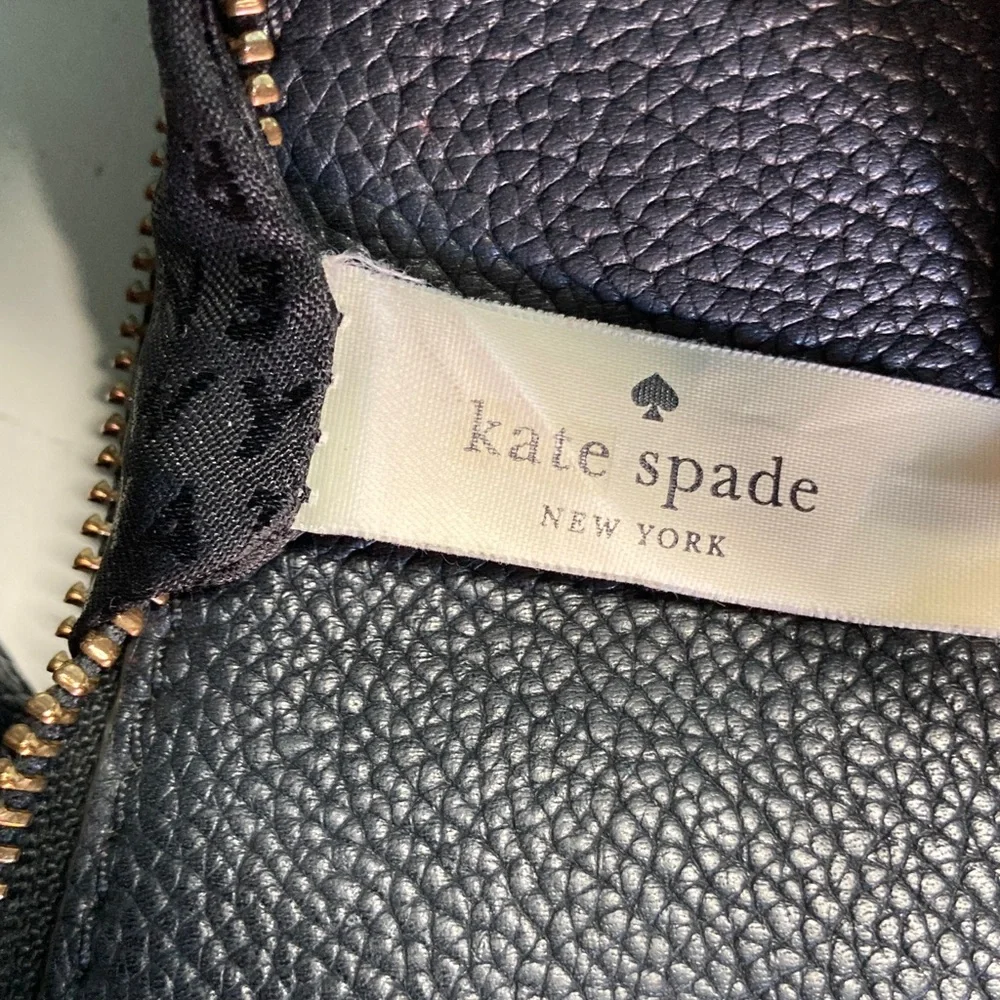 Kate Spade Melisse Black Leather Crossbody Bag 9” X 10” Zipper Top